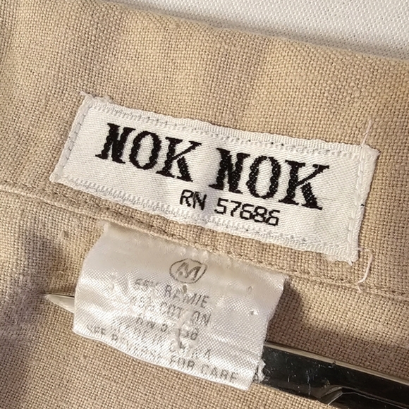 Collared Jumpsuit with Button-Up Front and Elasticized Waist - Vintage Nok Nok  - Picture 11 of 14